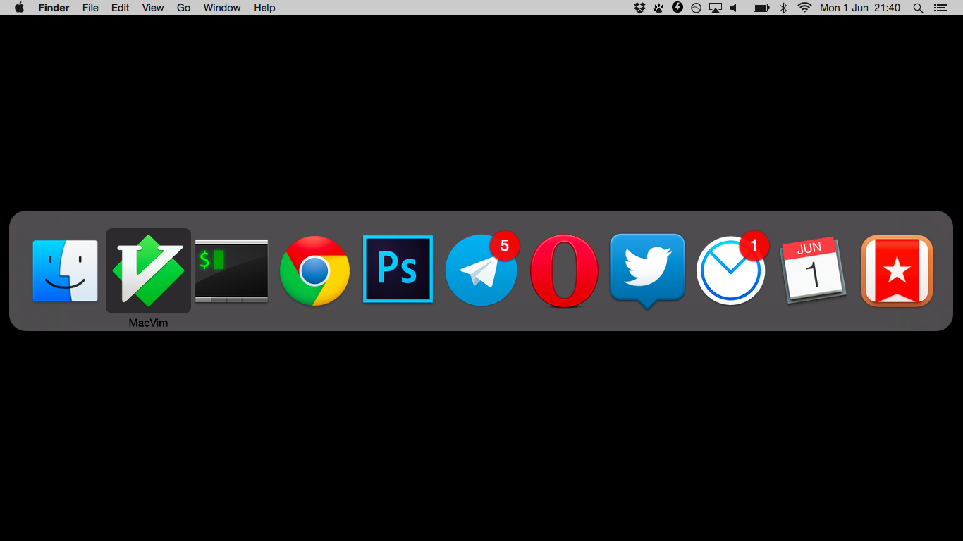 Example of Command + Tab UI on OSX
